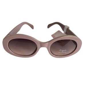 Lu Gaeta NWT nude colored oval shaped sunglasses